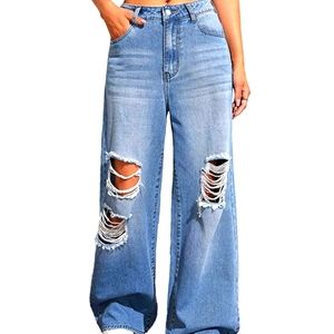 Wide Fit Ripped Jeans